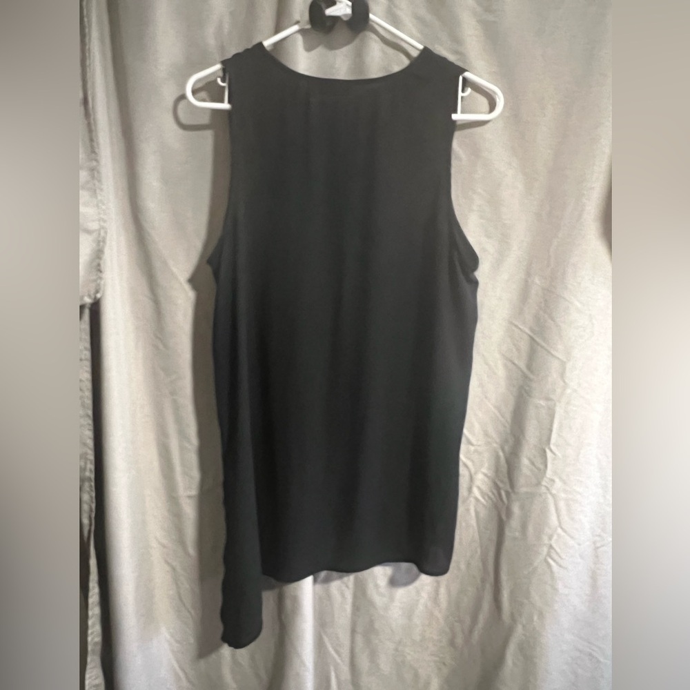 Apt. 9 sleeveless asymmetrical black blouse. Slits on both sides, large - Picture 3 of 8